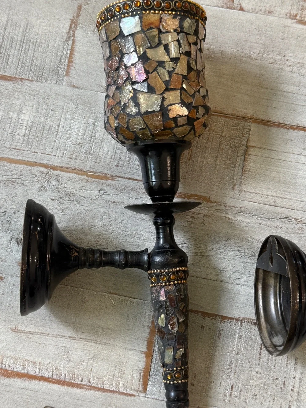 PartyLite Global Fusion Mosaic Candle Wall Sconces - Set of 2